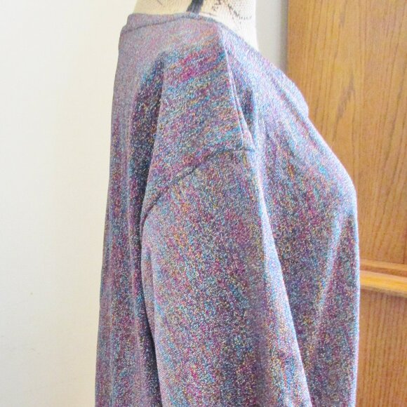 ASOS Women's Plus Size, Multicolor Metallic Thread Short Sleeve Top Stretch, 22 - Picture 5 of 11